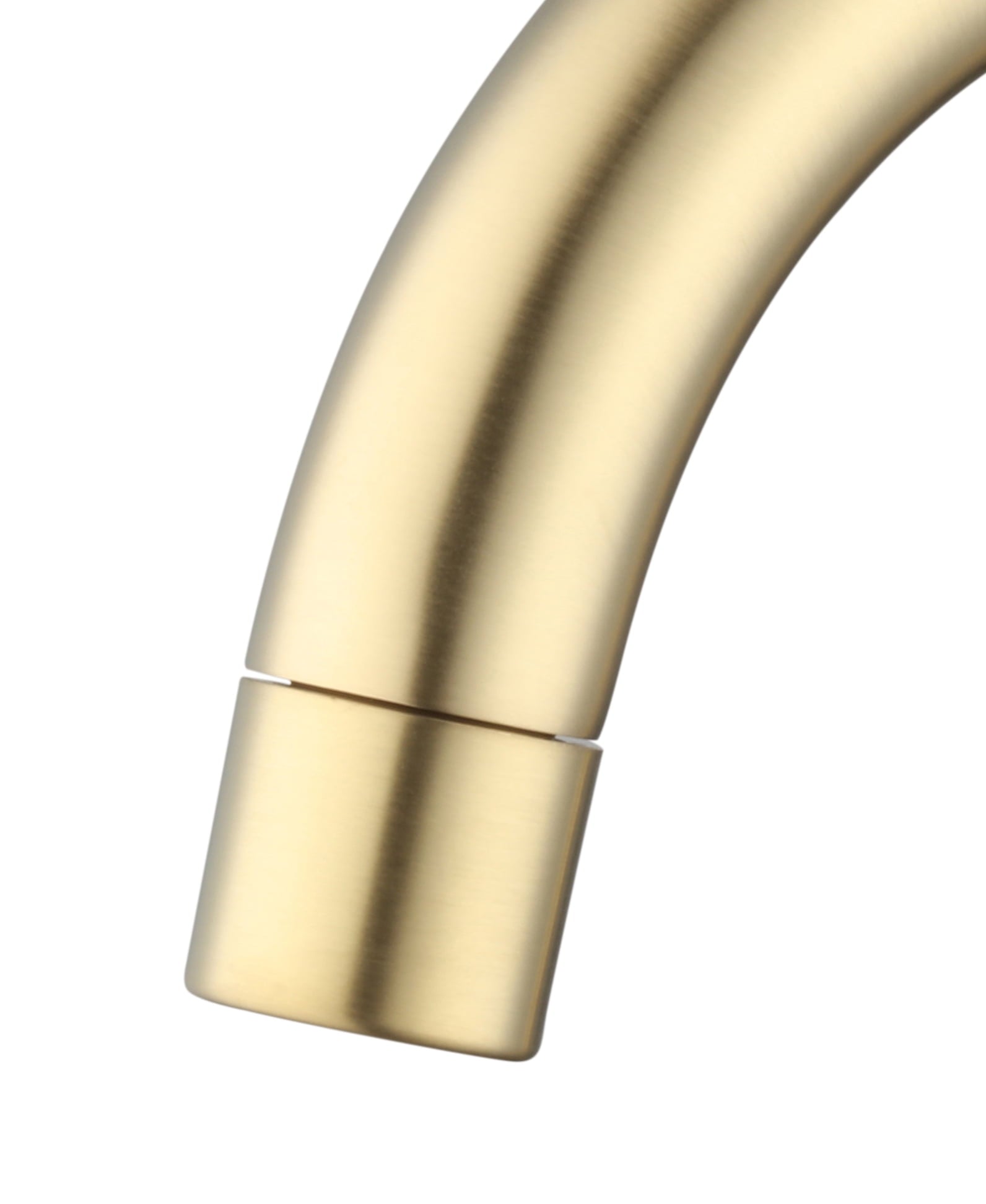  Clean Modern 8" Widespread Brushed Brass Bathroom Faucet with High-Arc Spout