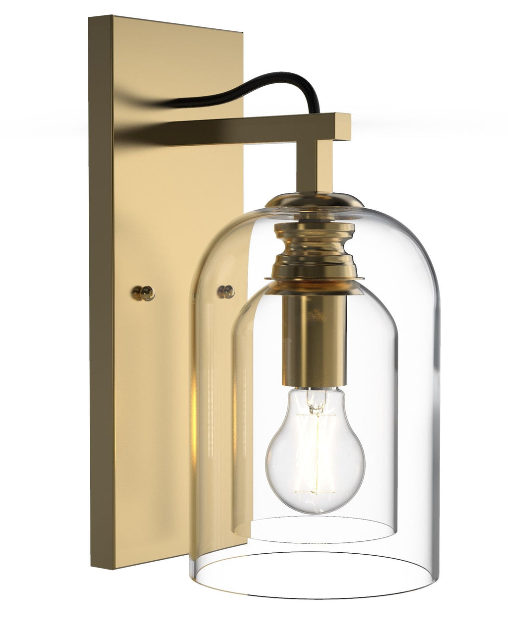  Dome Indoor Wall Sconce Burnished Brass, A15 4W Soft White, Medium Base, Dimmable, 1 pack