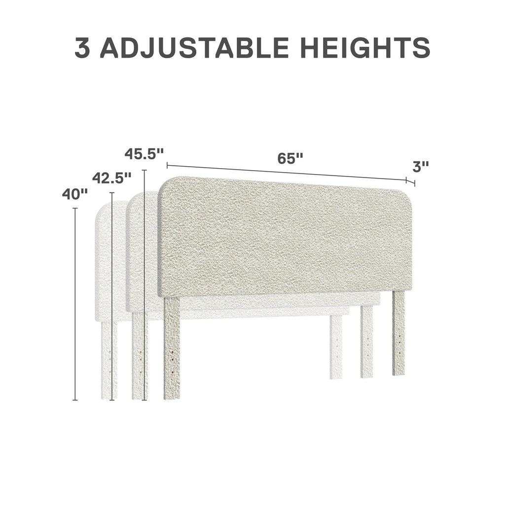  Juliet Full/Queen Boucle Headboard, Ivory