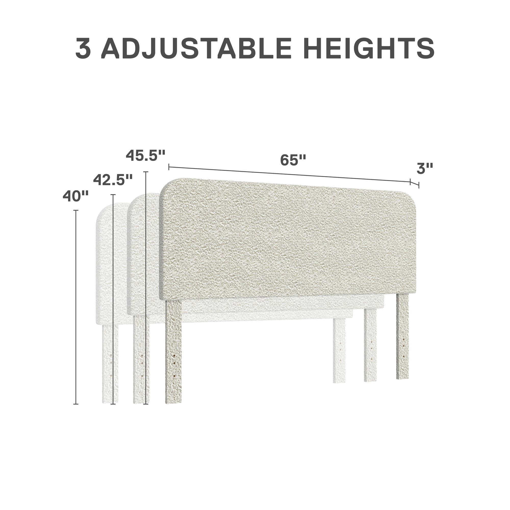  Juliet Full/Queen Boucle Headboard, Ivory