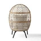  Ventura Boho Outdoor Wicker Stationary Kid's Egg Chair, Tan