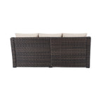  River Oaks Outdoor Sofa & 2 Nesting Tables with Patio Cover, Dark Brown