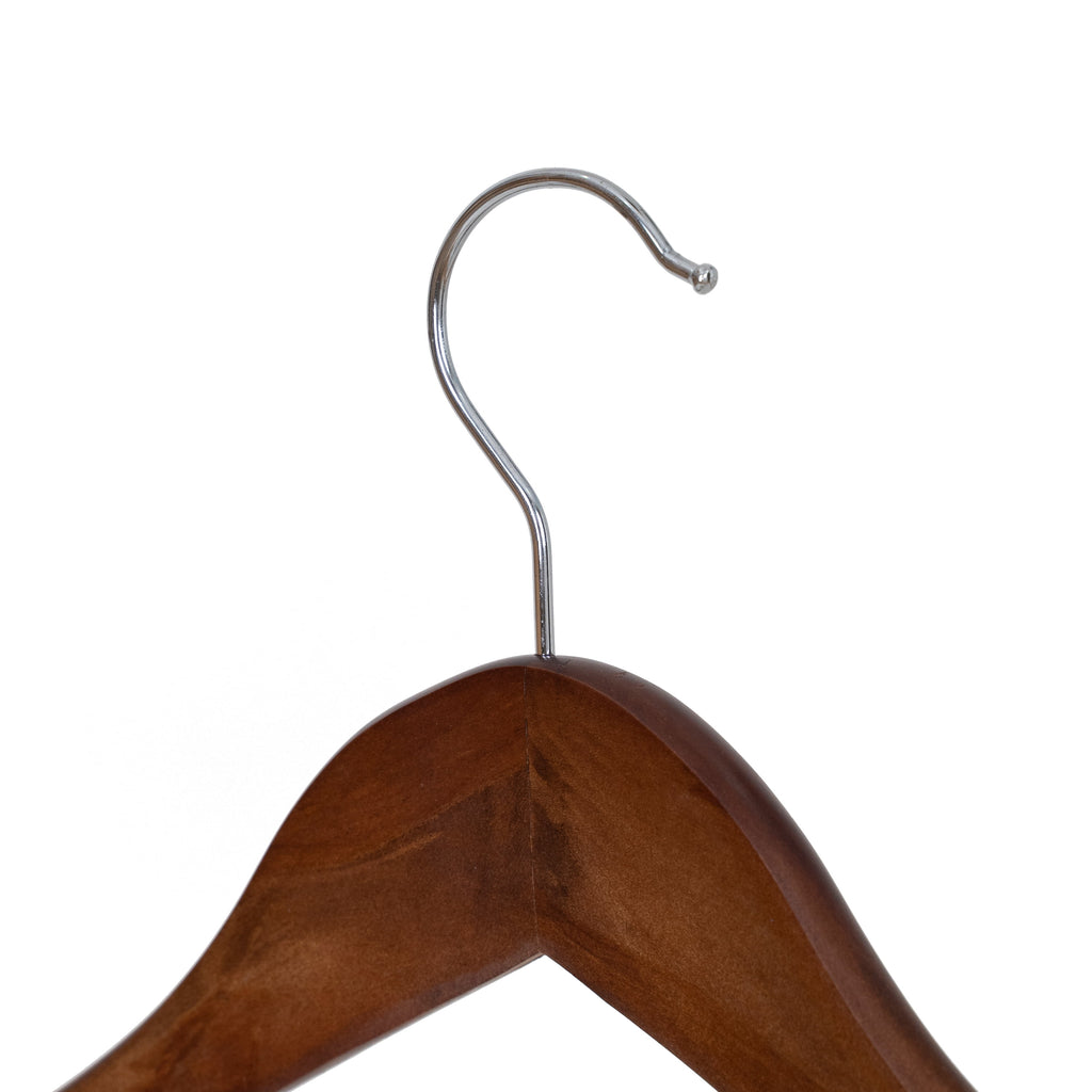(5 pack)  Wood Suit Hangers for Adult, 5 Pack, Walnut Finish
