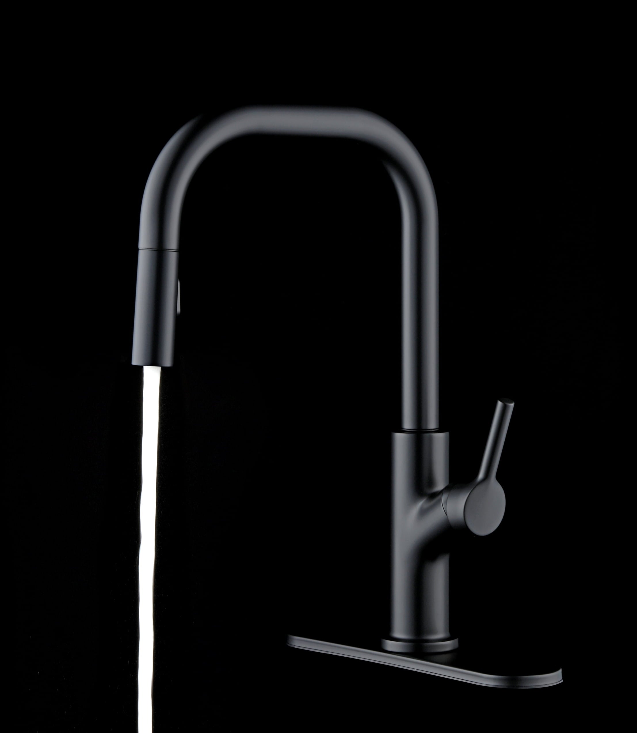  Sleek Simplicity Matte Black Pull Down Kitchen Faucet