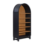  Juliet Open Arch Bookcase, Rich Black and Light Honey