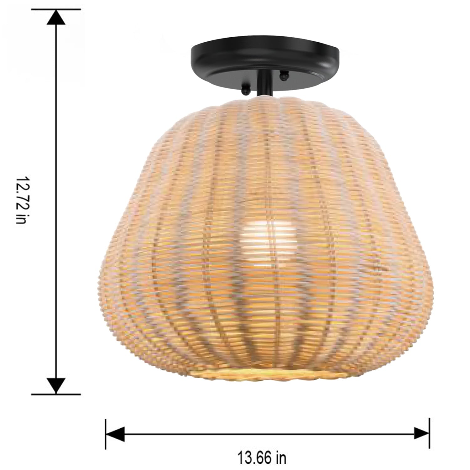 Nature Woven Ceiling Light, A19 60W Soft White, Medium Base, Dimmable, 1 pack