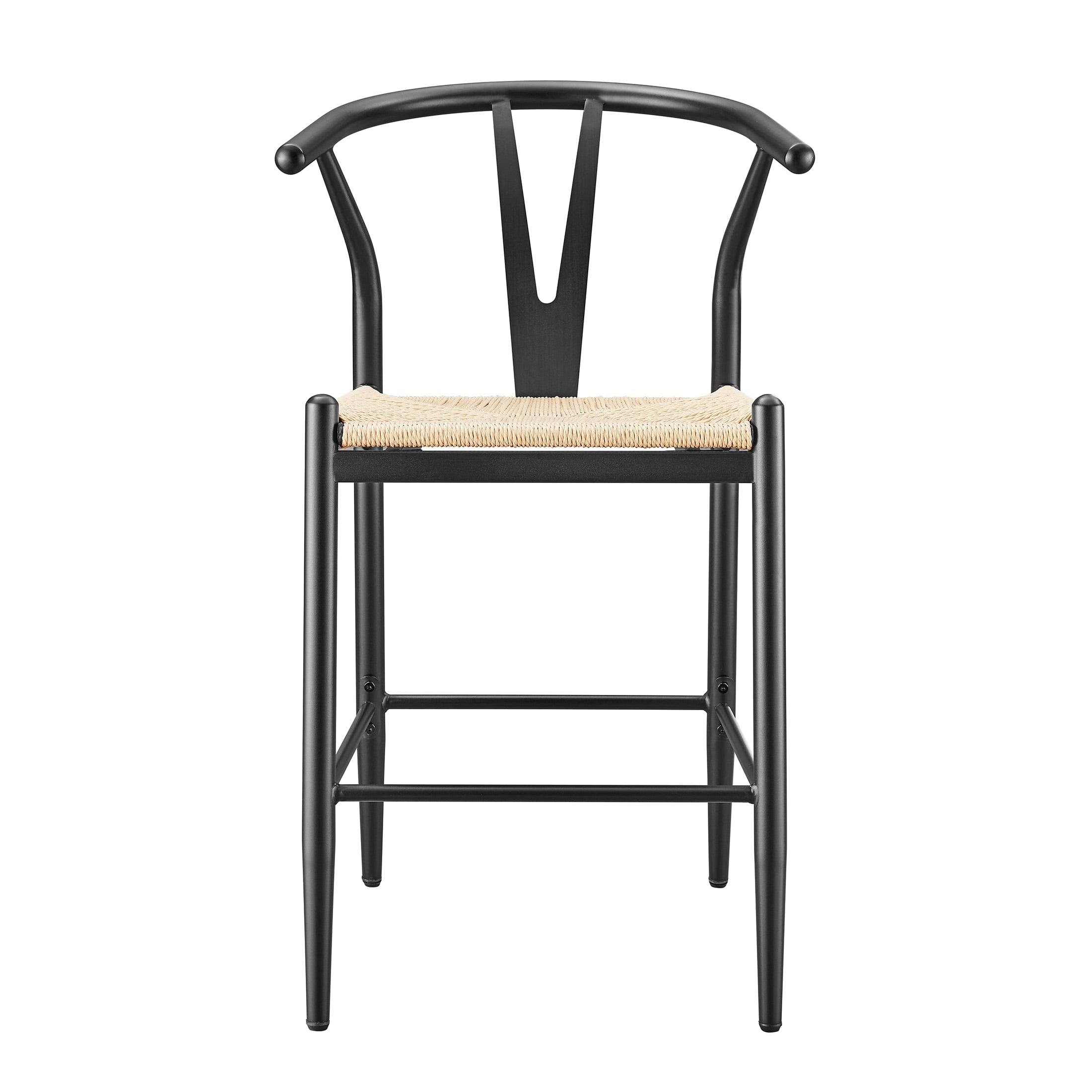  Springwood Wishbone Metal Counter Bar Stool, 2 Pack, Black Color for Indoor