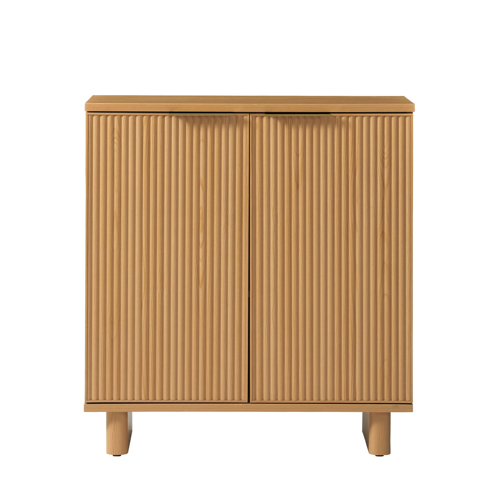  Lillian Fluted Accent Cabinet, Natural Pine Finish