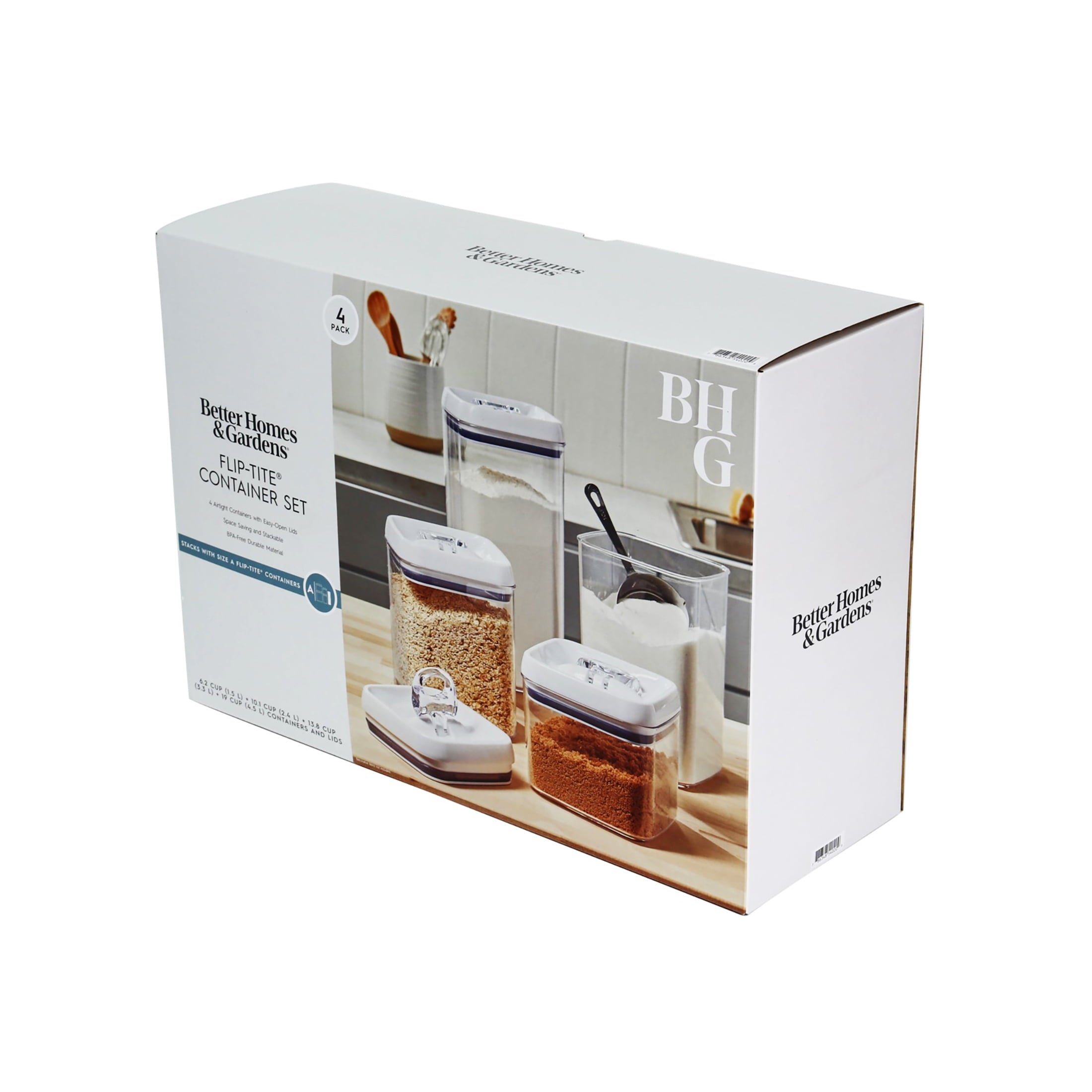  Flip-Tite 4-Pack Square Food Storage Container Set