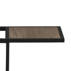  54"  Matte Black Metal Floor Lamp with Faux Wood Table and Magazine Rack