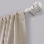 1" Textured Knob Curtain Rod, 42-120", White