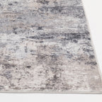  5' x7' Grey Beige Abstract Machine Washable Faux Fur Indoor Area Rug