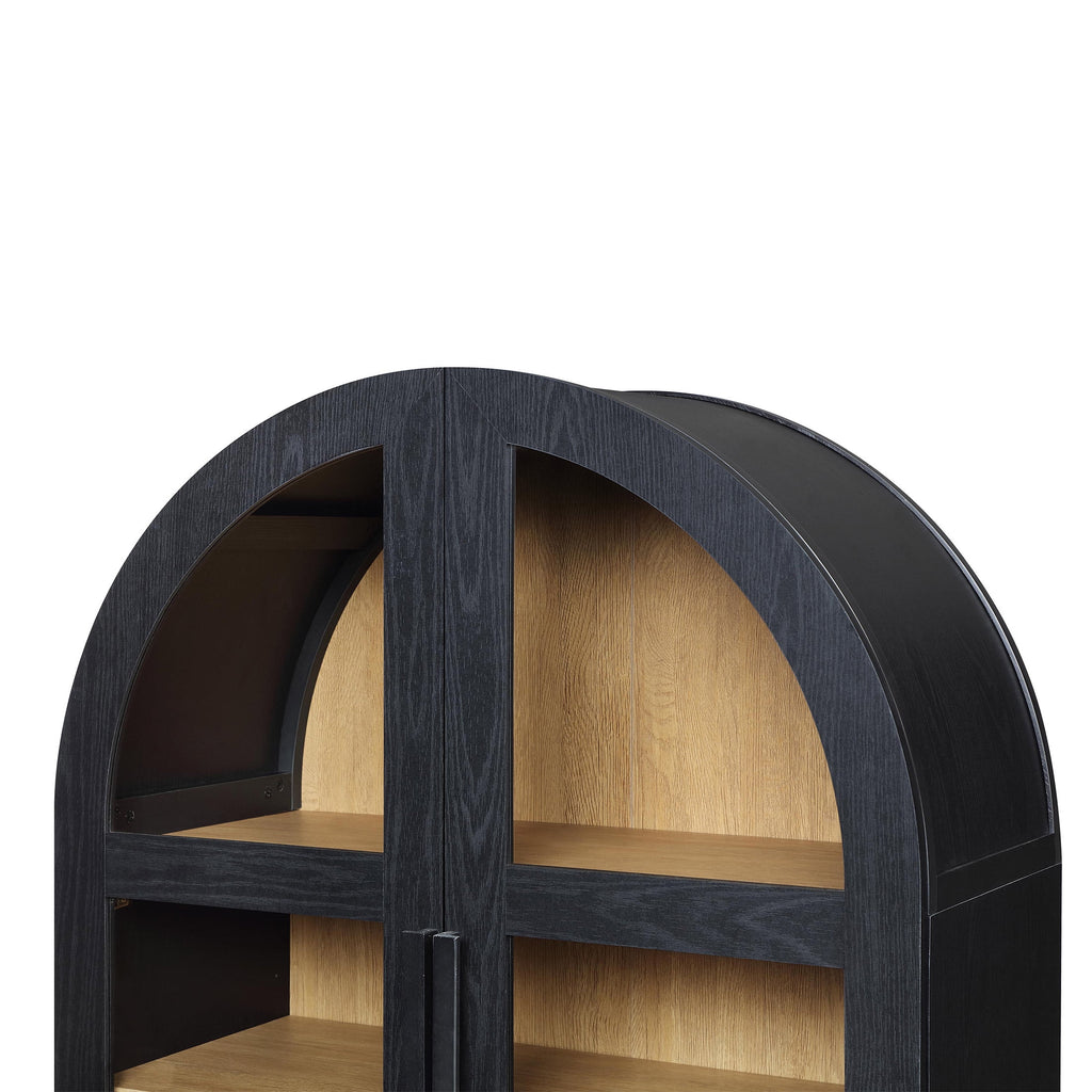  Juliet Kitchen Rounded Arch Cabinet, Rich Black