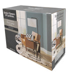  54"  Matte Black Metal Floor Lamp with Faux Wood Table and Magazine Rack