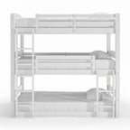  Tristan Kids' Convertible Triple Bunk Bed, Twin Over Twin Over Twin, White