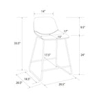  Farley Scoop Counter Height Stool, Camel Faux Leather