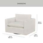  Weston Cloud Swivel Accent Chair, White