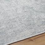  Boho Circles Washable Non-Skid Area Rug, Blue, 5' 3" x 7'