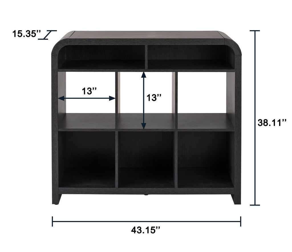  Juliet 6 Cube Storage Organizer, Black Finish