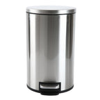  Bathroom Trash Can, 3.1 Gallon Small Stainless Steel Step Garbage Bucket Bin with Soft Close Lid, Silver