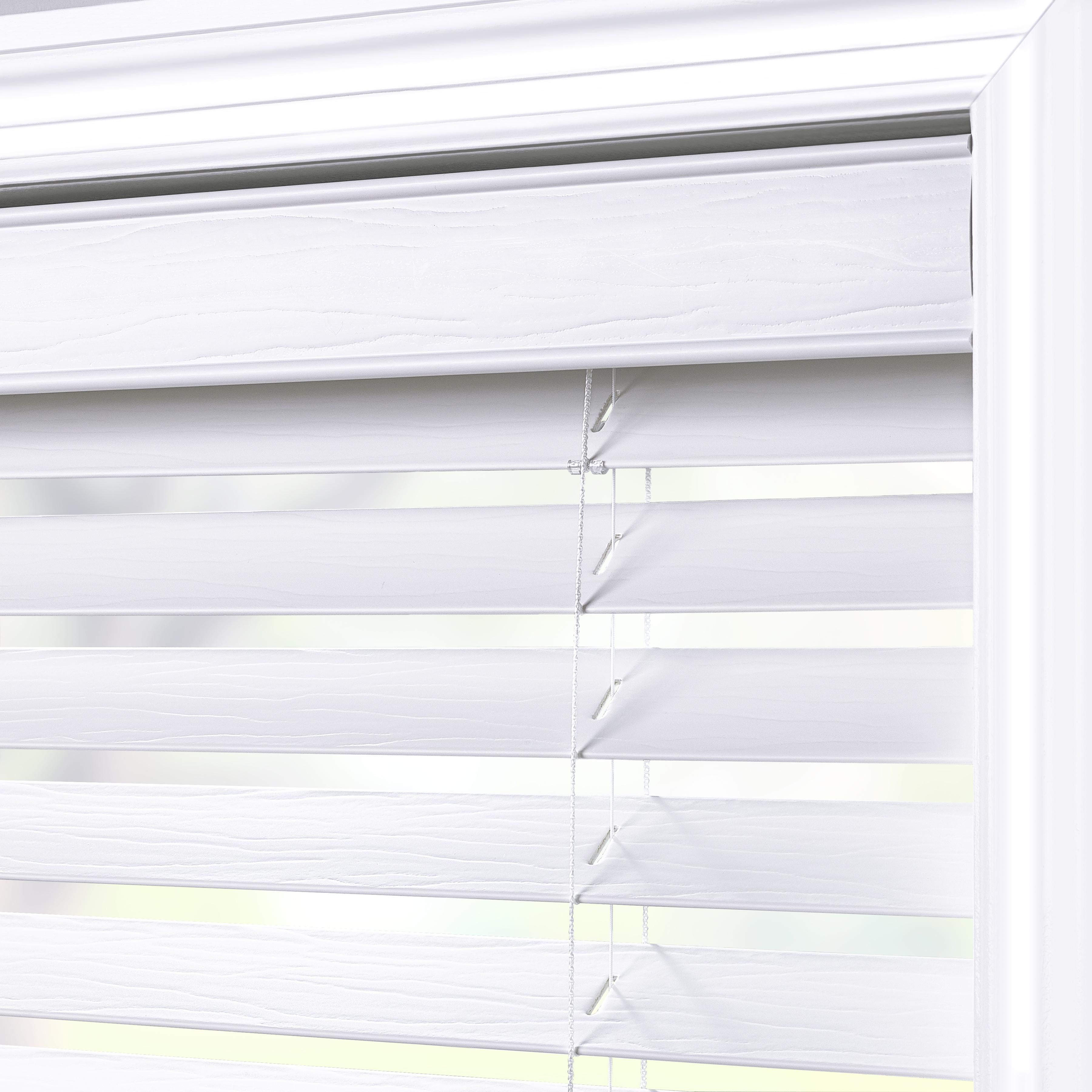 (2 pack)  2-Inch Cordless Faux Wood Blinds, 35" W x 72" L, White