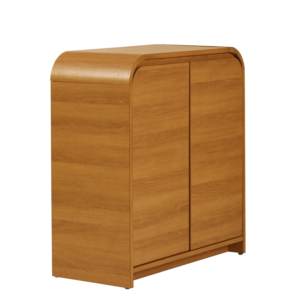  Juliet Curved Accent Cabinet, Warm Honey