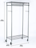  Double Hanging Garment Rack with Gunmetal Finish