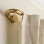  1" Brass Swooping Adjustable Single Curtain Rod, 32-120"