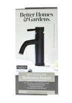  Elmont Single Handle Bathroom Sink Faucet, Matte Black, Includes Push Pop-Up Drain
