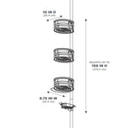 Rust-Resistant Tension Pole Shower Caddy, 3 Shelves, Oil Rubbed Bronze Finish