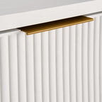  Lillian Fluted 2-Drawer Nightstand with USB, White Finish