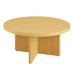 Open Box  Lillian Fluted Coffee Table, Natural Pine Finish