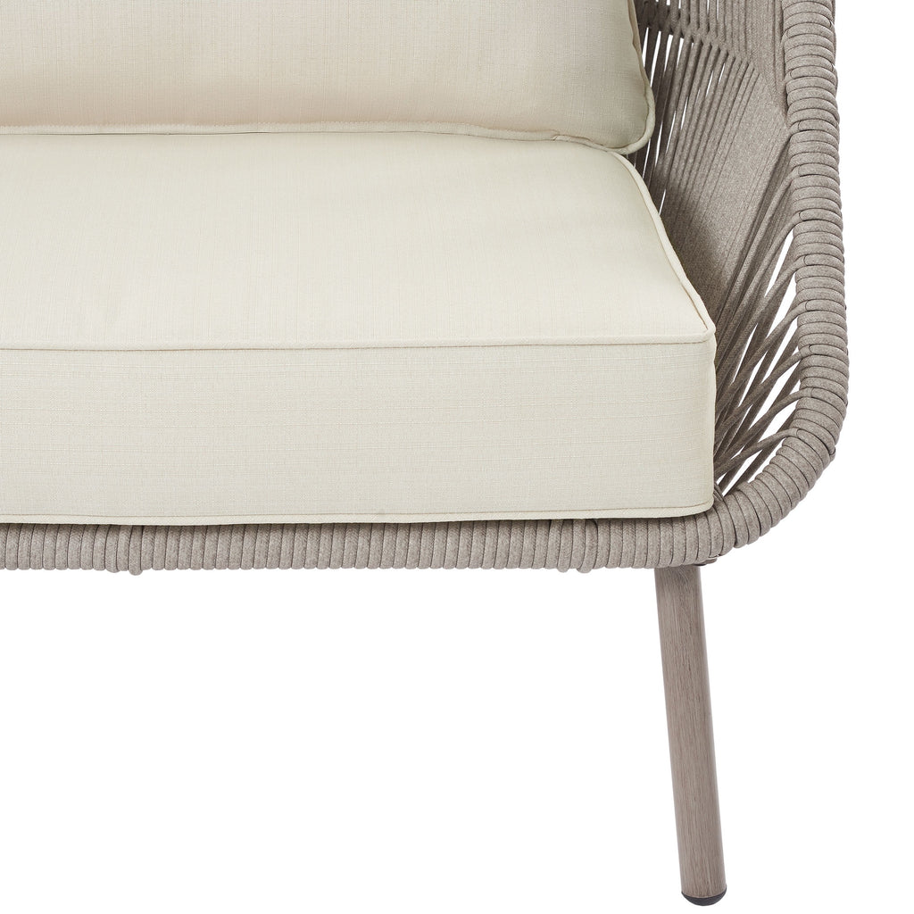  Tarren Beige Wicker Outdoor High-Back Accent Chair with Cushions