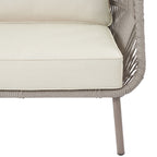  Tarren Beige Wicker Outdoor High-Back Accent Chair with Cushions