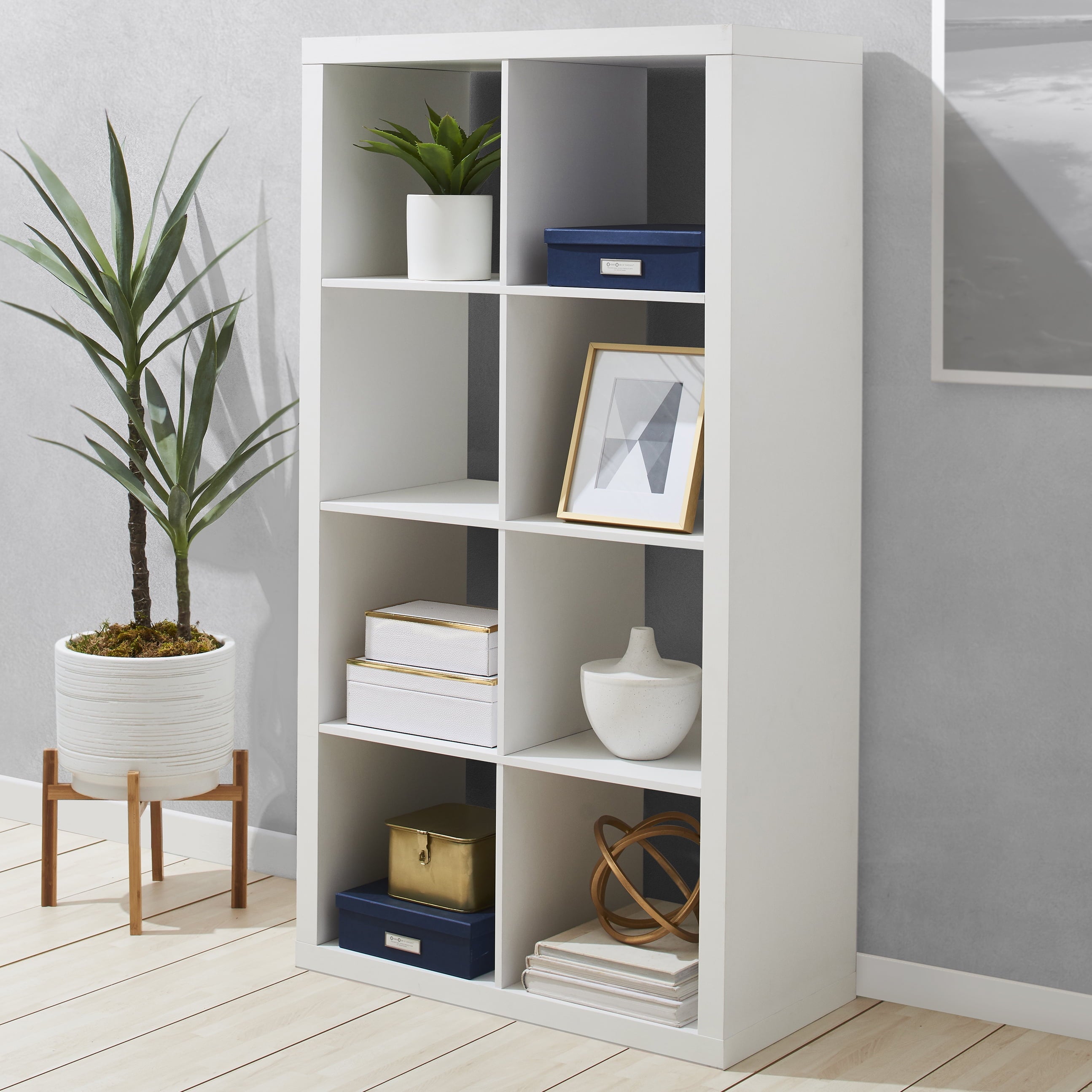  8 Cube Storage Organizer, White Texture