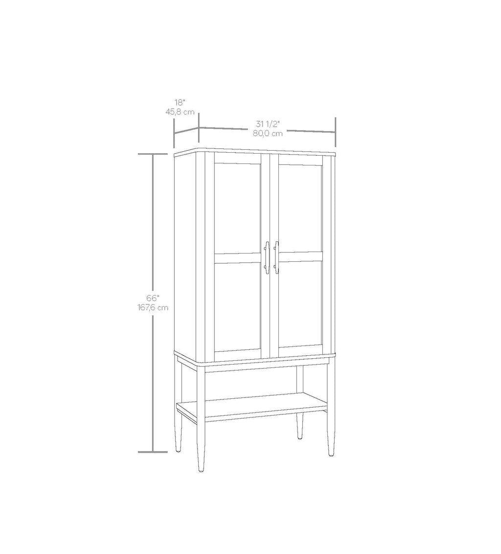  Springwood Caning Storage Accent Cabinet, Light Honey Finish
