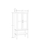  Springwood Caning Storage Accent Cabinet, Light Honey Finish