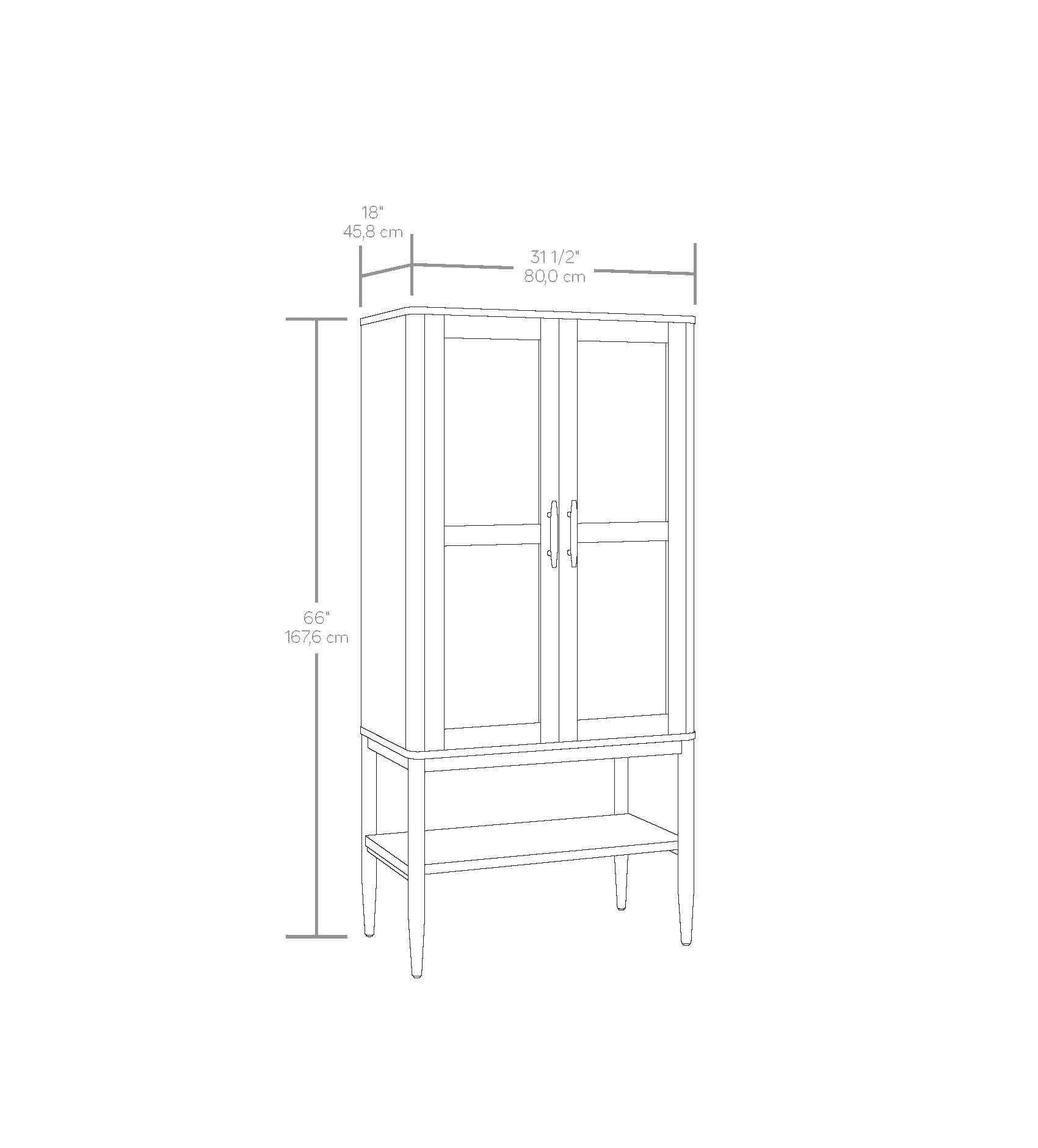  Springwood Caning Storage Accent Cabinet, Light Honey Finish