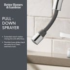  Clean Modern Chrome 4" Centerset Bathroom Faucet with Pull-Down Sprayer