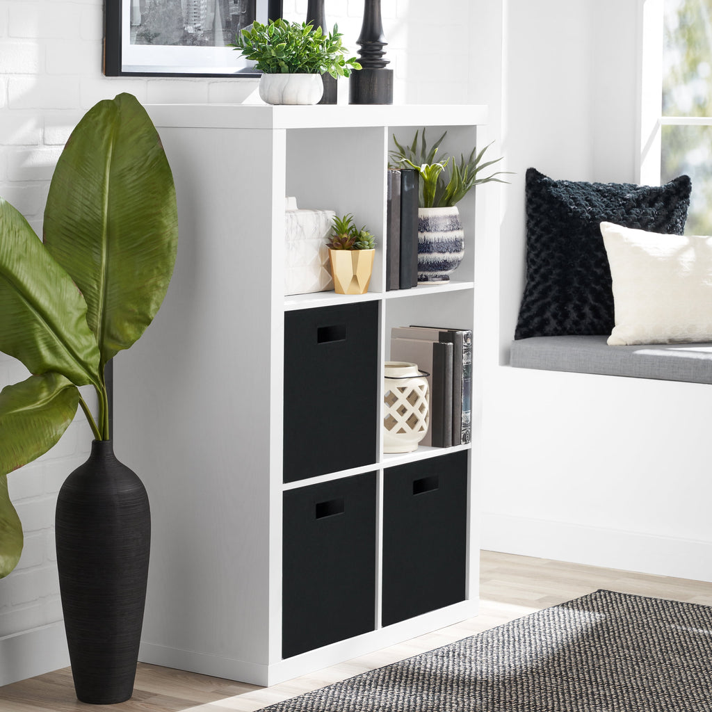  6 Cube Storage Organizer, White Texture