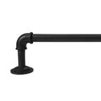  1" Wrought Iron Finish Industrial Pipe Single Curtain Rod 32-120"