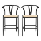  Springwood Wishbone Metal Counter Bar Stool, 2 Pack, Black Color for Indoor