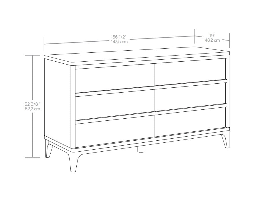  Greyson 6-Drawer Dresser, Acorn Finish