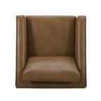  Steele Swivel Accent Chair, Camel Faux Leather