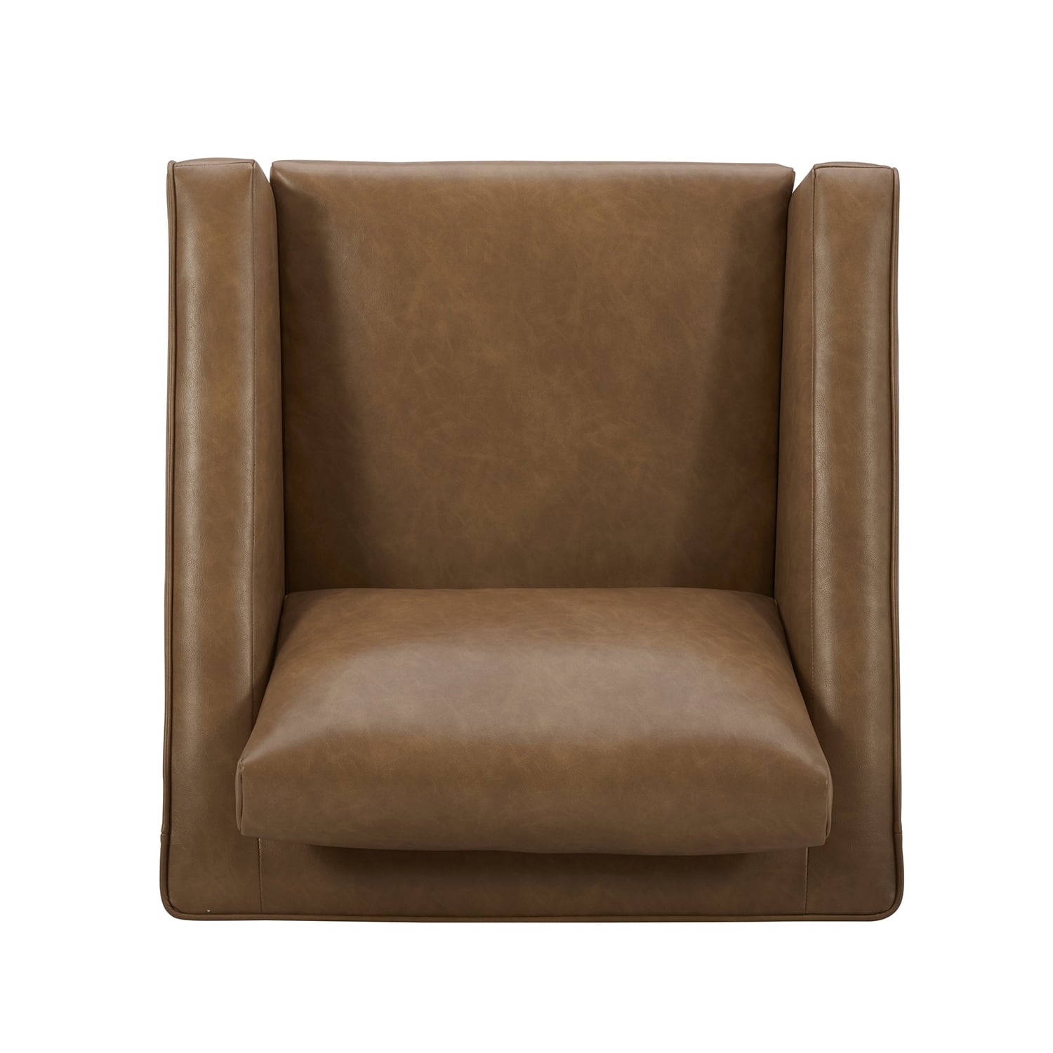  Steele Swivel Accent Chair, Camel Faux Leather