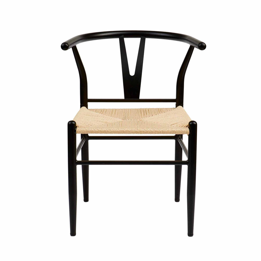  Springwood Wishbone Chair 2 Pack, Metal Base Black Finish