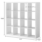  16 Cube Storage Organizer, White Texture