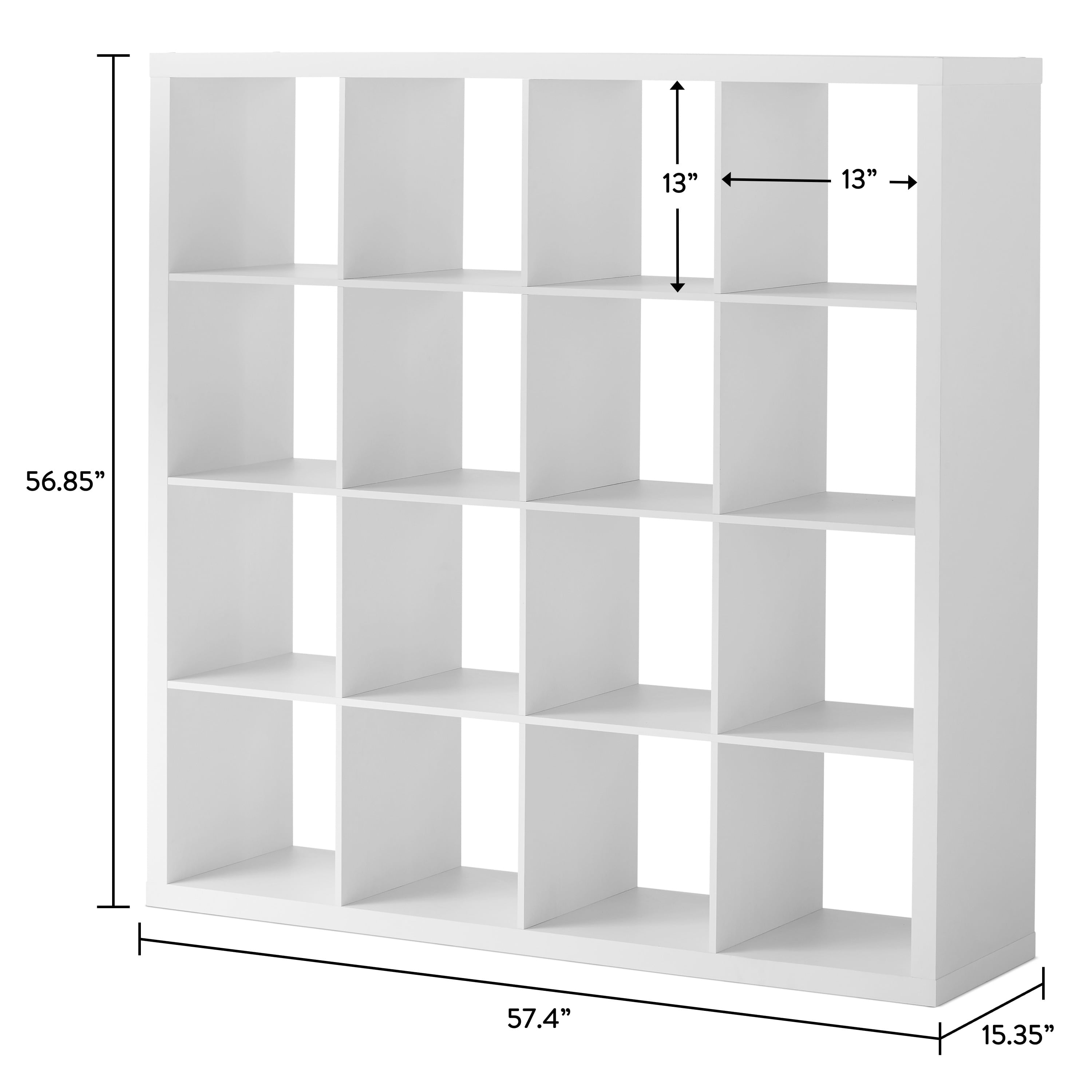  16 Cube Storage Organizer, White Texture