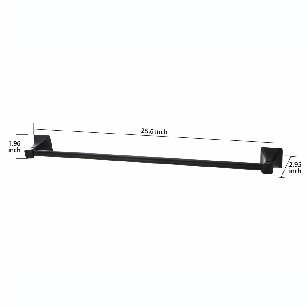  Steel Wall Mount 5PC Bath Hardware and Towel Holder Set Matte Black, Horizontal Orientation