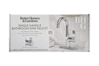  Chrome Single Handle High-Arc Bathroom Faucet with Knurled Handle